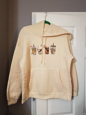NWOT SHEIN Apricot Coffee-Cup-Hoodie